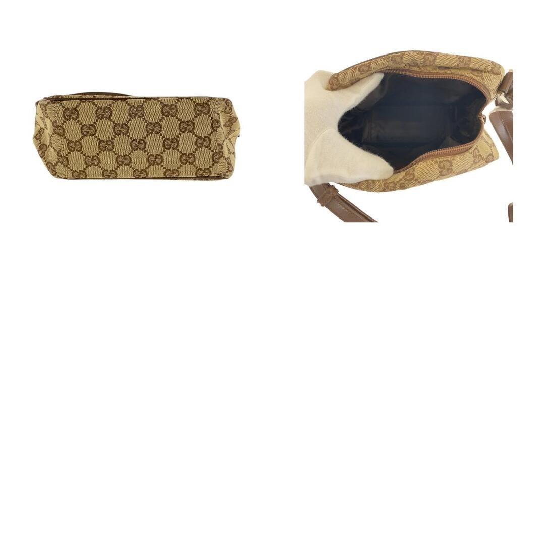 Gucci GG Canvas Leather Shoulder Bag Beige Brown Silver HW Used thumbnail 4