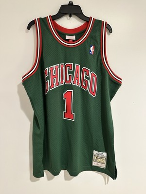 Chicago Bulls Derrick Rose Mitchell Ness Go Green Rookie NBA