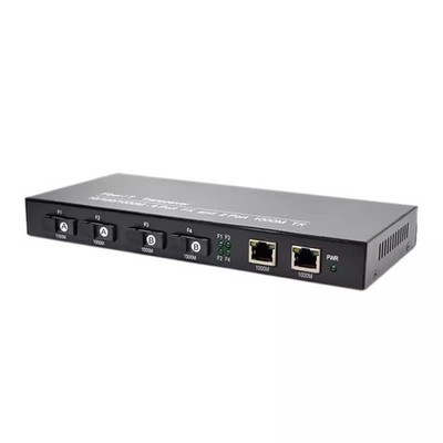 2 LAN Fast Ethernet Fiber Switch Transceiver 4 SC 2 RJ45 Optical Media Converter