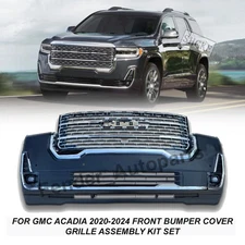 New Front Bumper Cover Grille Assembly Kit Complete For GMC ACADIA 2020-2024