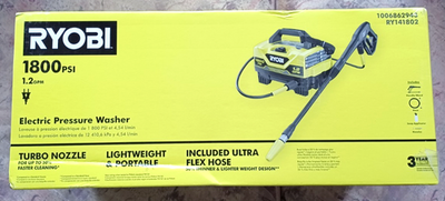 #ad RYOBI 1800 PSI 1.2 GPM Cold Water Corded Electric Pressure Washer RY141802 NEW $95.99