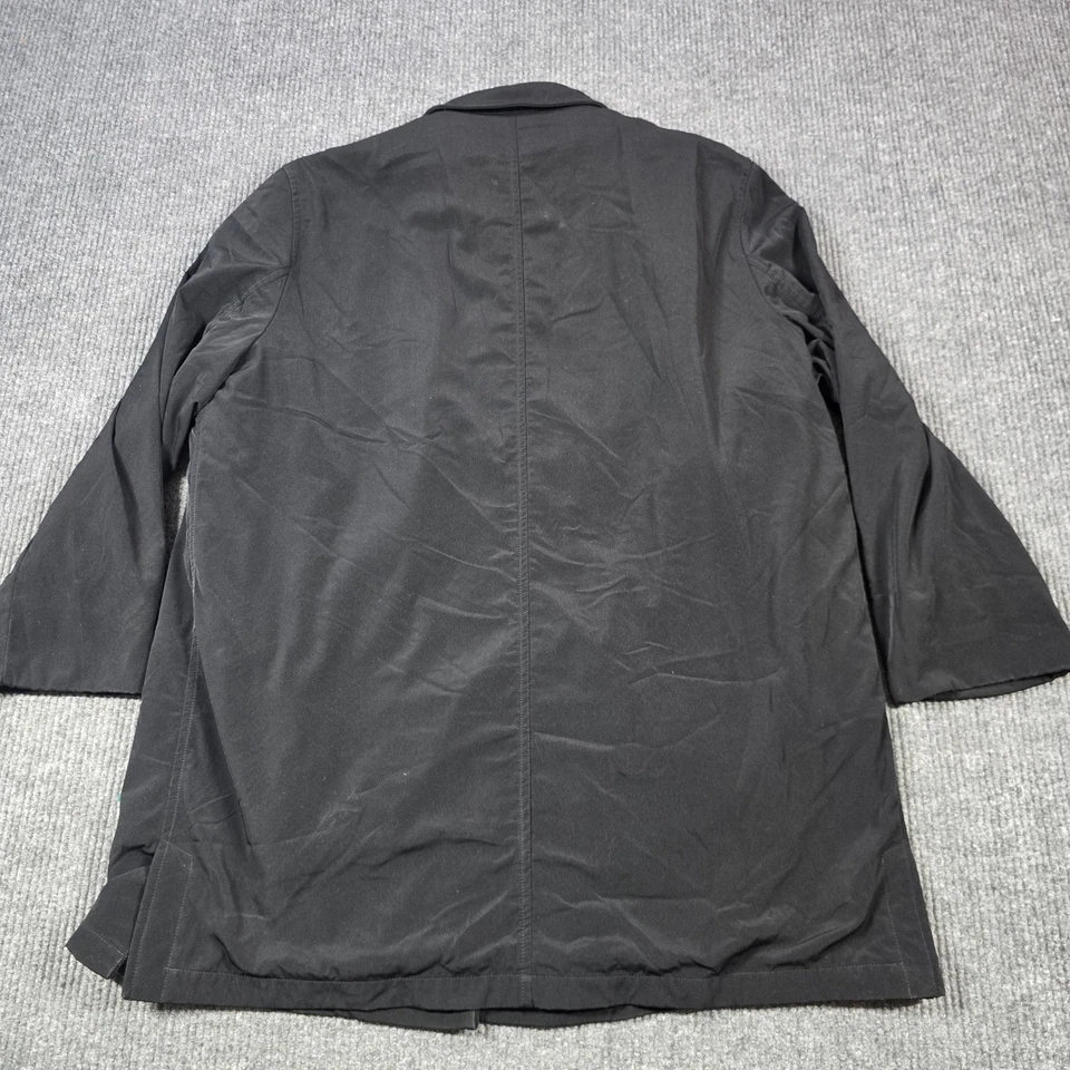 Abrigo de Coche Ralph Lauren Para Hombre XL Negro Botón Frontal Extraíble Forro Acolchado Foto 2 de 4