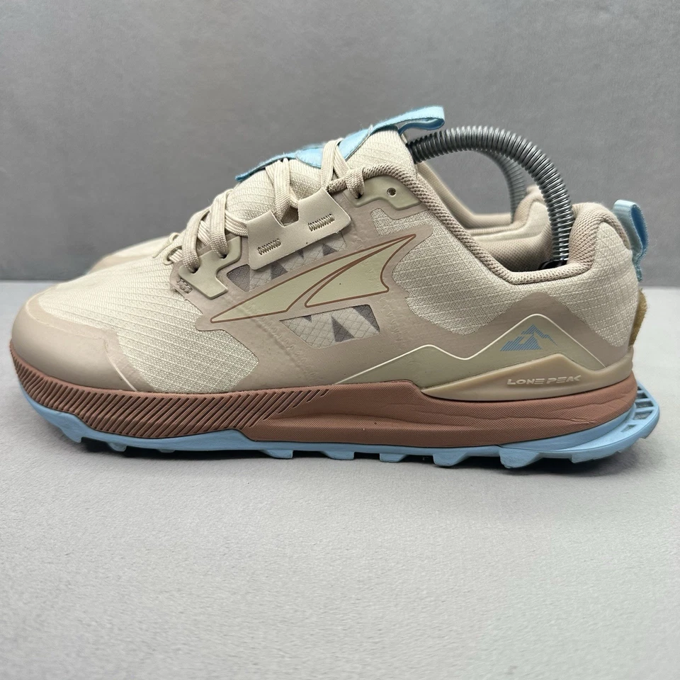Womens Size 9 Altra Lone Peak 7 Shoes Beige/Blue Trail Running Outdoor Sneakers - Image 3 of 4