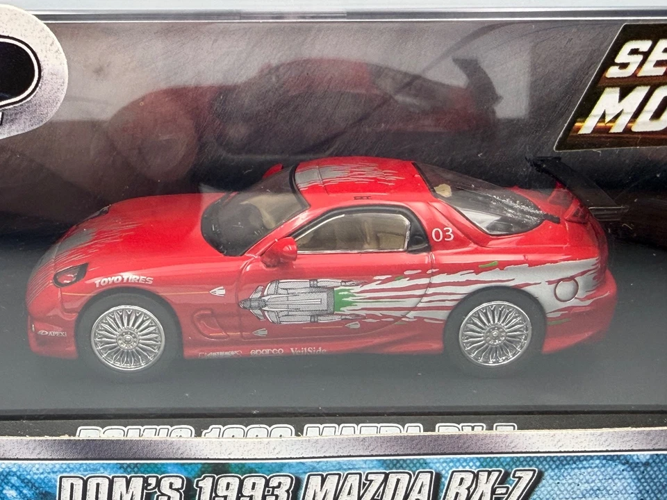 Greenlight Hollywood Fast & Furious Dom's 1993 Mazda RX-7, Red, 1:43, NIB - Image 2 of 4