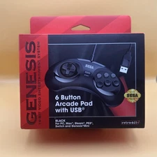 SEALED Retro-Bit Sega Genesis USB Controller For Sega Genesis Mini PS3 PC NIB