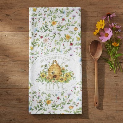 Bee Floral Hive Terry Towel