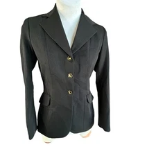 Livery Foxwood Black Equestrian Horse Riding Competition Jacket Size 10 