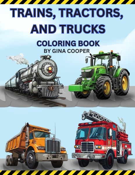 Trains Tractors & Trucks: A Coloring-image