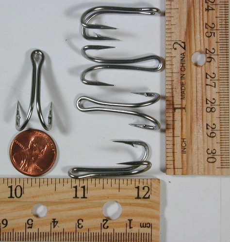 10 #28 Small Double tuna hooks Stainless Steel Tuna Hard Bait Hooks - Picture 2 of 2