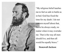 STONEWALL JACKSON CIVIL WAR GENERAL "RELIGOUS BELIEF" QUOTE 8X10 PHOTOGRAPH