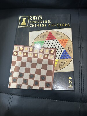 Game Gallery Chess Checkers Chinese Checkers Board Game Set 100% ...