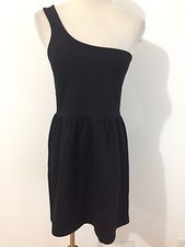 ZARA TRF One-Shoulder Dress Fit & Flared Black Size M