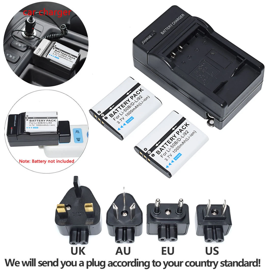 2 PACK Battery + Charger for Panasonic HX-WA20W HX-WA-20W HX-WA-20