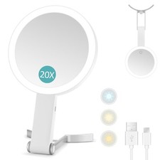 MIYADIVA Magnifying Mirror with Light,20X Magnifying Makeup Mirror with Handh...