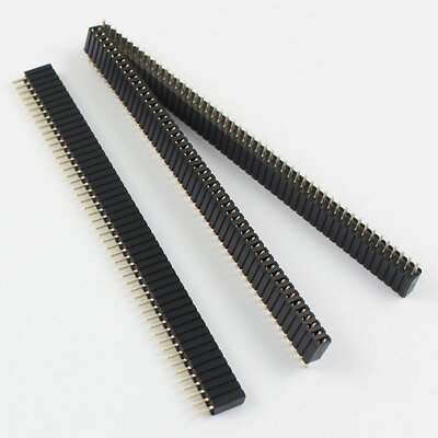 5Pcs Gold Plated 1.27mm Pitch Single Row Female 50 Pin Header Strip PH:4.6mm #D2