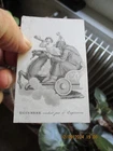 Antique December Calendar Card Engraving Led by Capricorn: Daniel