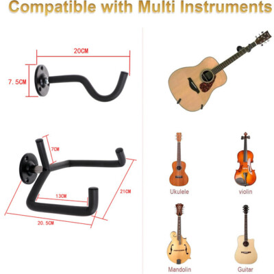 Guitar Wall Hangers, 4 Pack Wall Mount Guitar Holders, Bass Acoustic Electric Guitar Display Stands Wall Hooks for String Instruments Mandolins Banjos Ukuleles, Guitar Accessories, Easy to Install Guitar Wall Hangers, 4 Pack Wall Mount Guitar Holders, Bass Acoustic Electric Guitar Display Stands Wall Hooks for String Instruments Mandolins Banjos Ukuleles, Guitar Accessories, Easy to Install