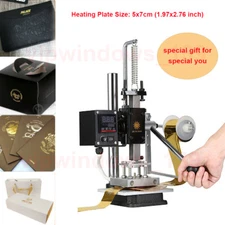 Hot Foil Stamping Machine Gold Embossing Logo Printing Gilding Press 5x7cm 110V