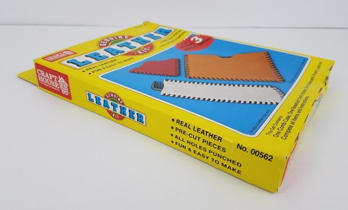 NEW Vtg Craft House Genuine Leather Kit Precut Fun & Easy for Kids #562 - Picture 3 of 6