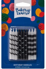 Black and White Stripes & Dots Birthday Candles, Cake Topper, Celebration, Party