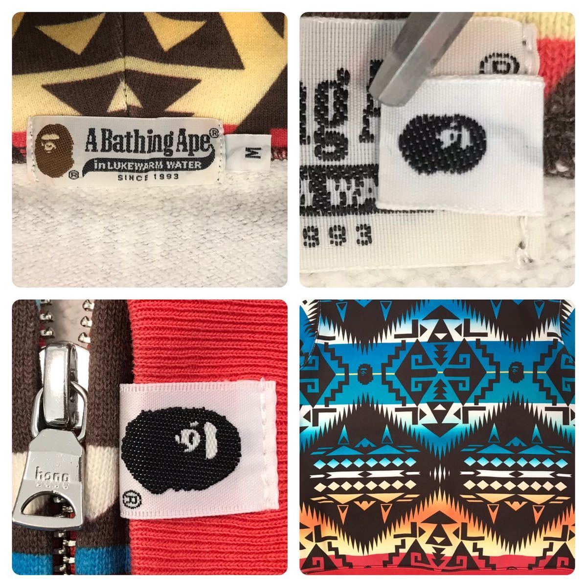 Aoyama limited BAPE head native pattern full zip hoodie A Bathing