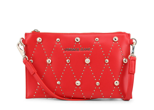 Versace Jeans Schultertasche rot Nappaleder Nieten mit abnehmbarem Schulterriemen neu