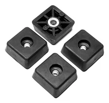20 SMALL SQUARE RUBBER FEET FOR INDUSTRIAL, AMPS, CASES - FREE S&H - MADE IN USA