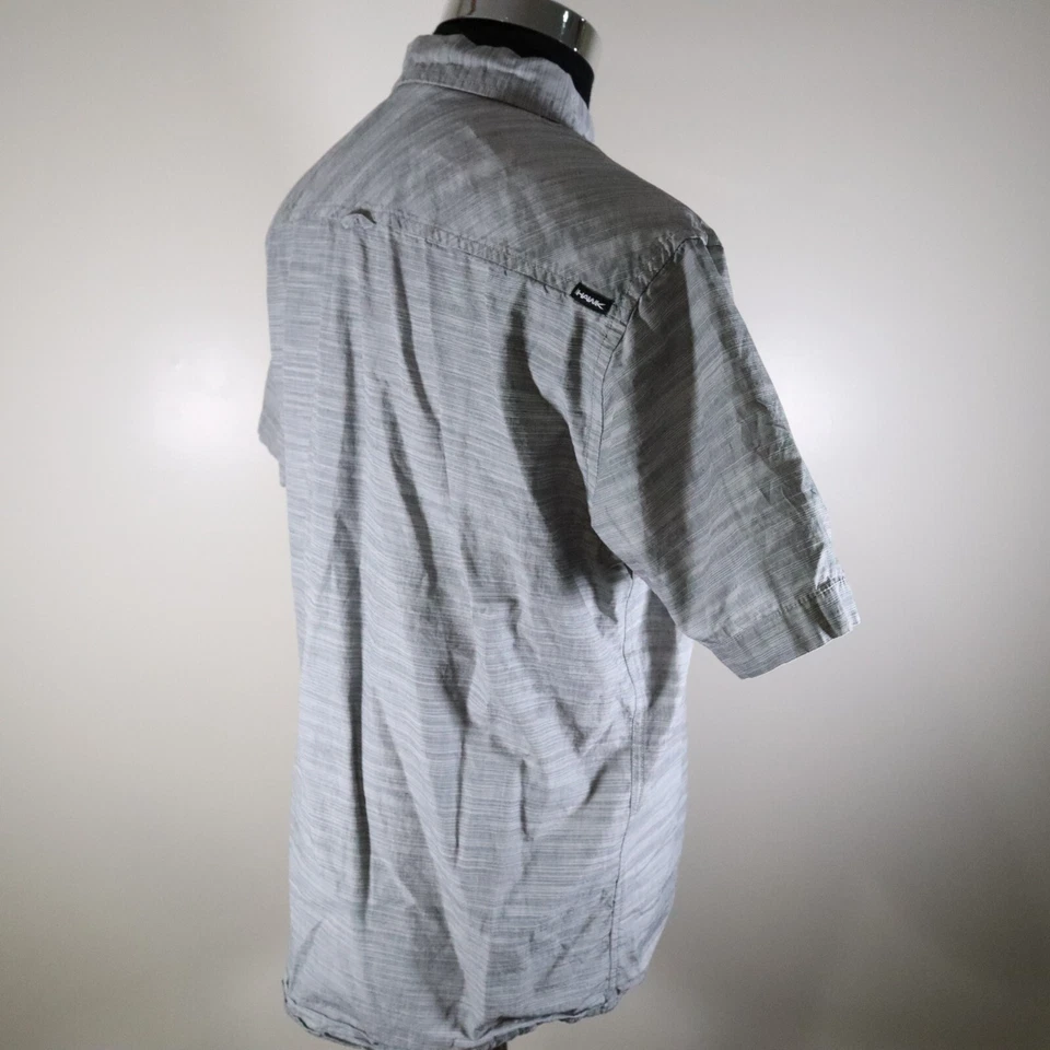 Hawk Shirt Mens XL Casual Pocket Button Up Gray Short Sleeve - Image 4 of 4