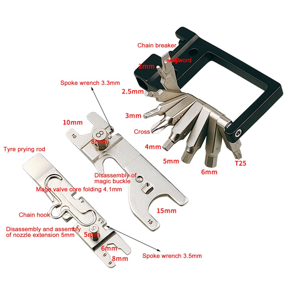 Bicycle Spoke Wrench Chain Cutter Foldable Repair Multi Tools Kits eBay