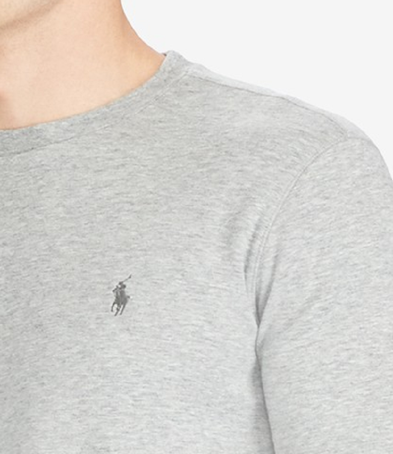 Tシャツ・カットソー POLO RALPH LAUREN Men T-shirt Grey 710961125 001 Polo Ralph Lauren Men's Classic-Fit Long-Sleeve T-Shirt