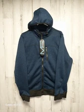 NWT Mack Russo Mens Full Zip Hooded Jacket Dark Blue Size L