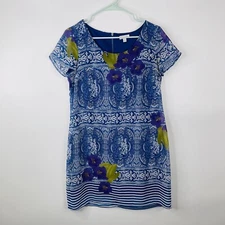 Charming Charlie Womens Dress Size S Blue Round Neck Lined Short Sleeve