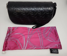 Oakley Sunglasses Zipper Pouch Case Soft-Shell Black Leather w/ Dust Bag