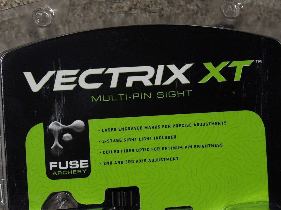 Nueva mira de arco Fuse Vectrix XT M5 - Micro afinación - negra - 5 pines en 0,019 pines - por Hoyt Foto 2 de 4