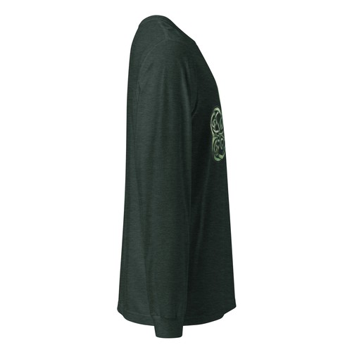 Celtic Knot Clover Dark Green Unisex Long Sleeve Tee Shirt - Picture 6 of 22