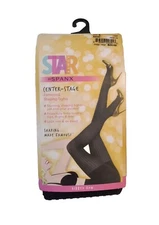 SPANX Star Power Shaping Tights Black Size E Center Stage Patterned Ribbed Row