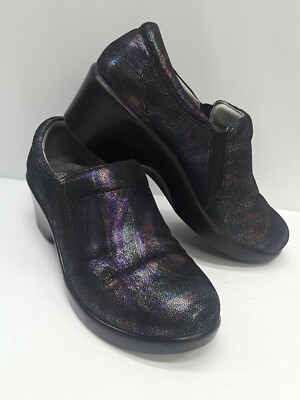 Alegria Nursing Clog ERY-828 Slip On  Resistant Multicolor Chrome Sz 27