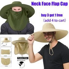 Hiking Fishing Wide Brim Hat Outdoor Sport Sun Protection Neck Face Flap Cap Hot