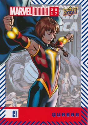 #61 QUASAR (2018) 2017 Upper Deck Marvel Annual BLUE