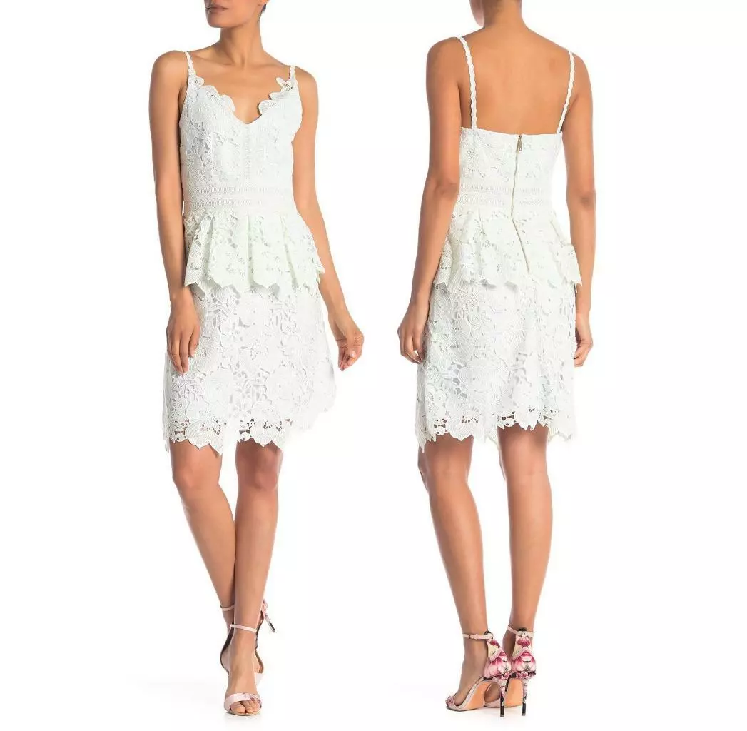 NWT Ted Baker Nadiie Mint Lace Peplum Dress 6 eBay