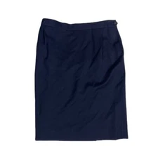 Austin Reed Vintage Women's Wool Navy Blue Pencil Skirt- Size 12