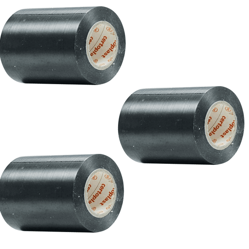 PVC Isolierband Klebeband 10 Meter lang 50 mm breit - schwarz 3 Rollen - Afbeelding 1 van 2