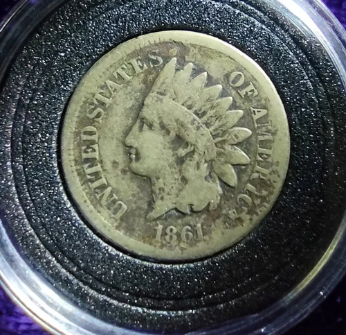 1861 Indian Head Cent Pennyungraded US coin very good details