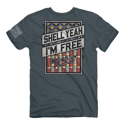 Buck Wear Shell Yeah Freedom T-Shirt (M)- Indigo Blue