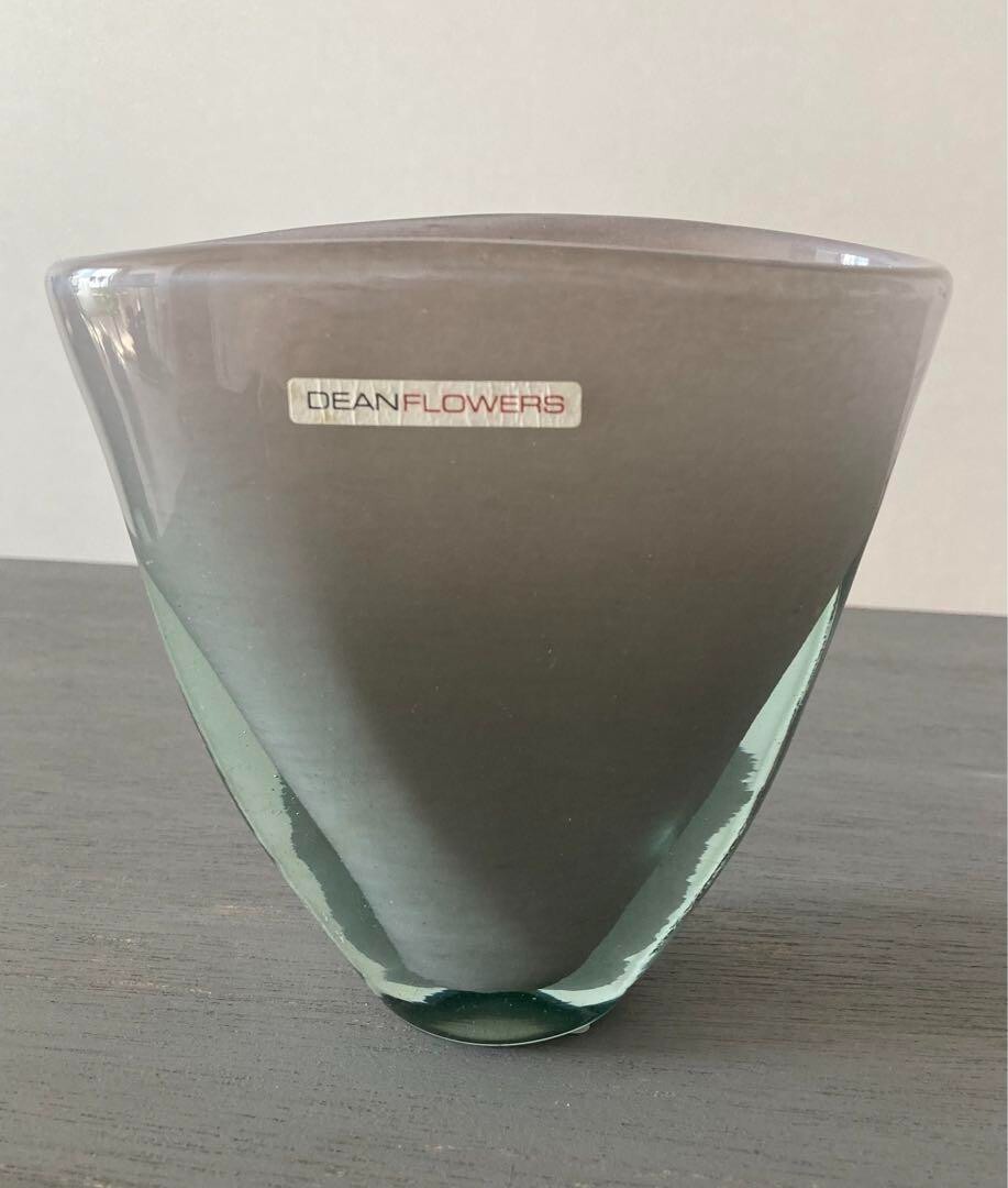Henry Dean Grass L チコリー Henry Dean Grass L Flower Vase Gray Glass Large Single
