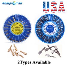 120pcs Dental Endo Stainless Steel Screw Posts drill Kits Assorted Silver/Gold