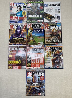 PC Gamer, Computer Gaming, Incite, PC Hardware Game Magazine Lot Of 10 Pre-Owned