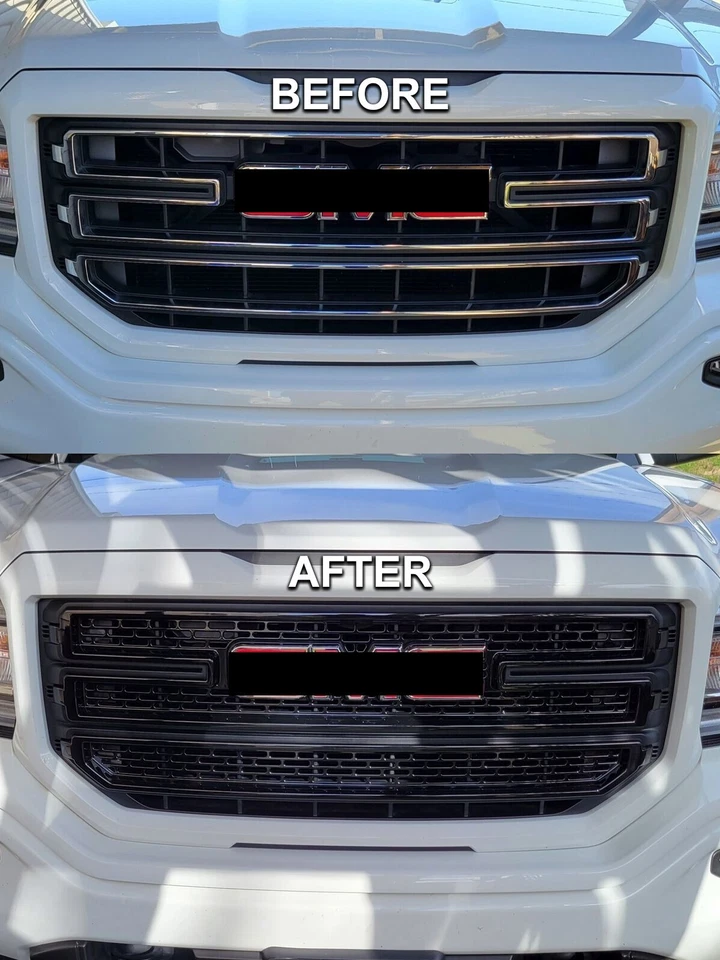 Gloss Black Grille Grill Overlay FOR 2016-2018 GMC Sierra 1500 SLE & Base — 第 4/4 张图片