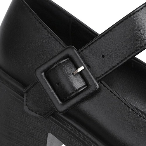 Ladies Chunky Heel Round Toe Ankle Strap Comfort Pumps Mary Janes Shoes 42 43 D - Picture 5 of 14