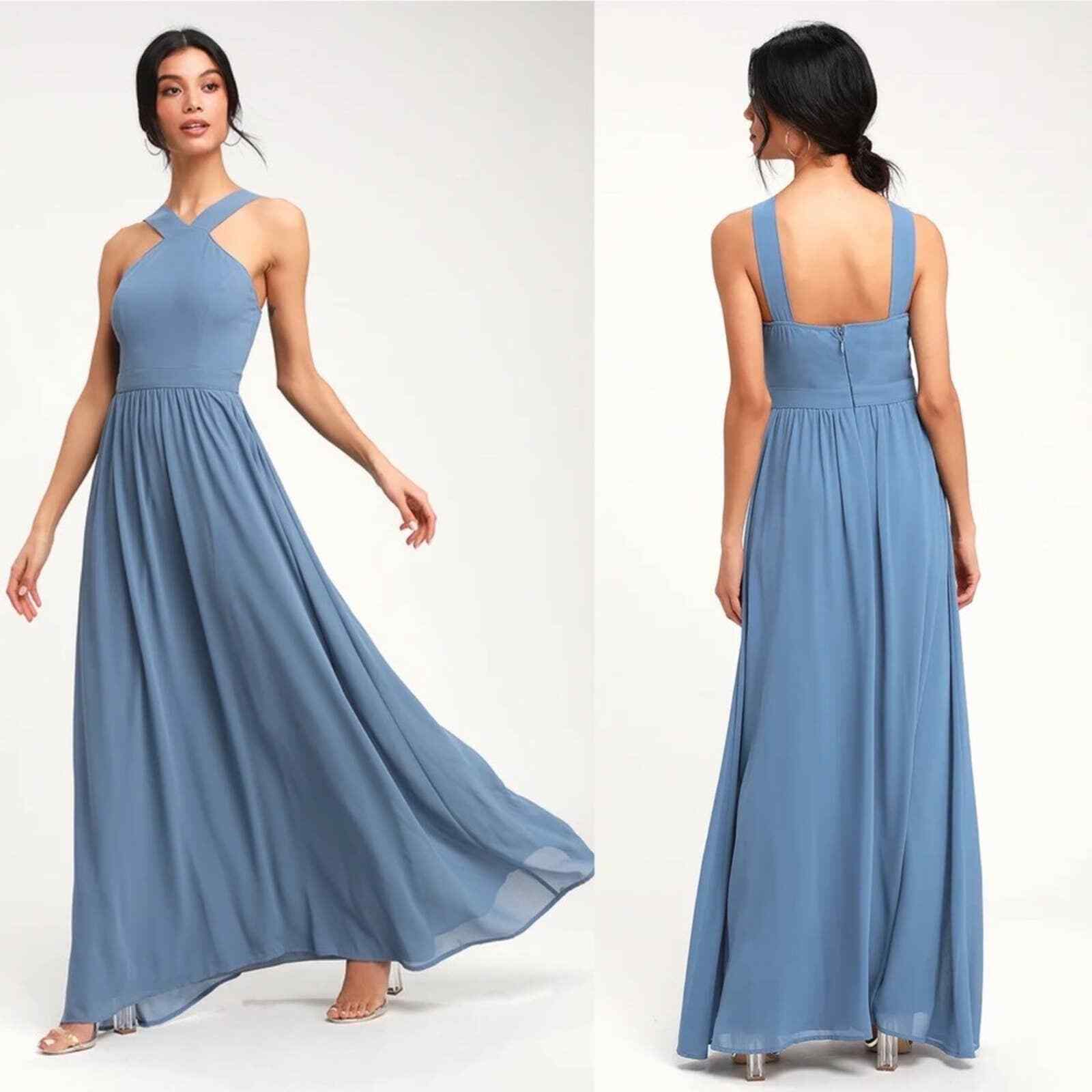 Lulus Air Of Romance Maxi Dress In Swiss Blue - image 1